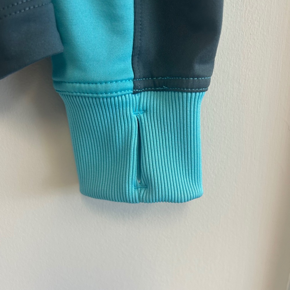 Nike Dri-FIT Pullover 1/4 zip Hoodie Running Jacket Women's S Teal Thumb Holes - Picture 6 of 7